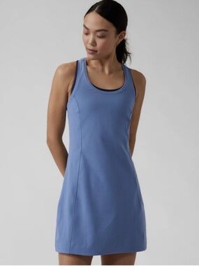 Athleta On My Way Exercise Dress Blue Athletic Tennis Dress